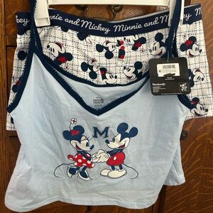 Disney Women's Mickey and Minnie Pajama Set underwear XL NWT
